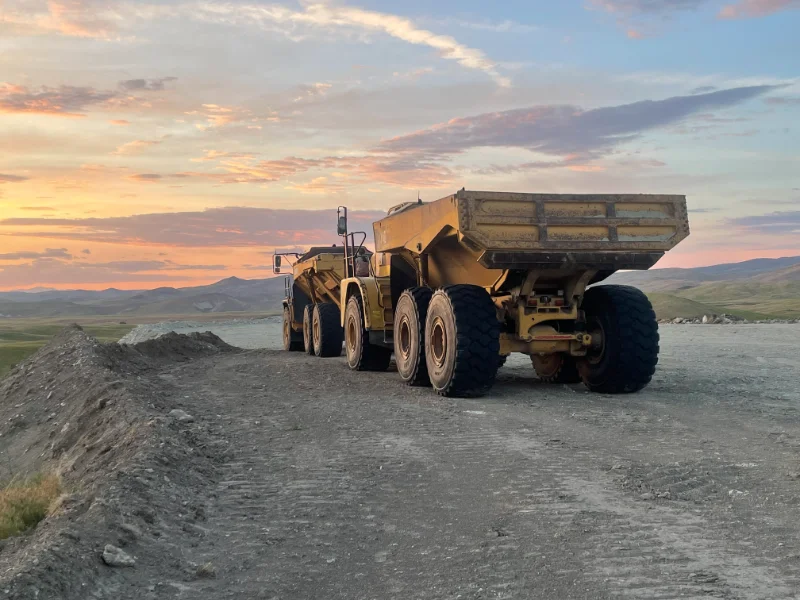 Yellow Construction vehicle on job site