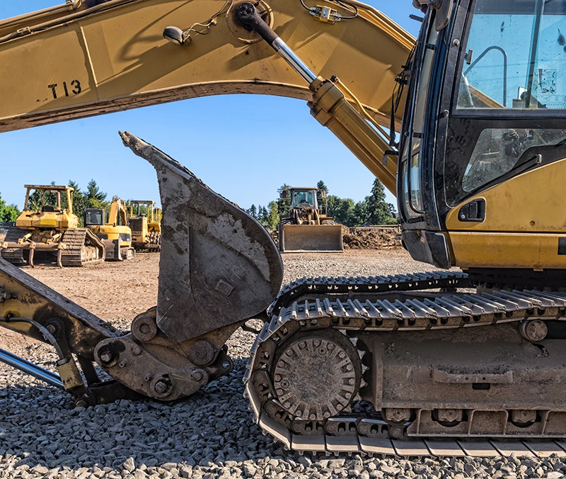 heavy equipment on construction job site